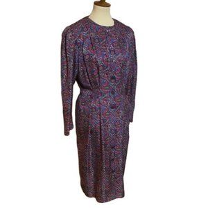 Vintage 80s bright colorful dressy Classy dress